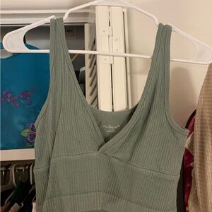 Urban Outfitters Sage Green Ribbed Tank Top
